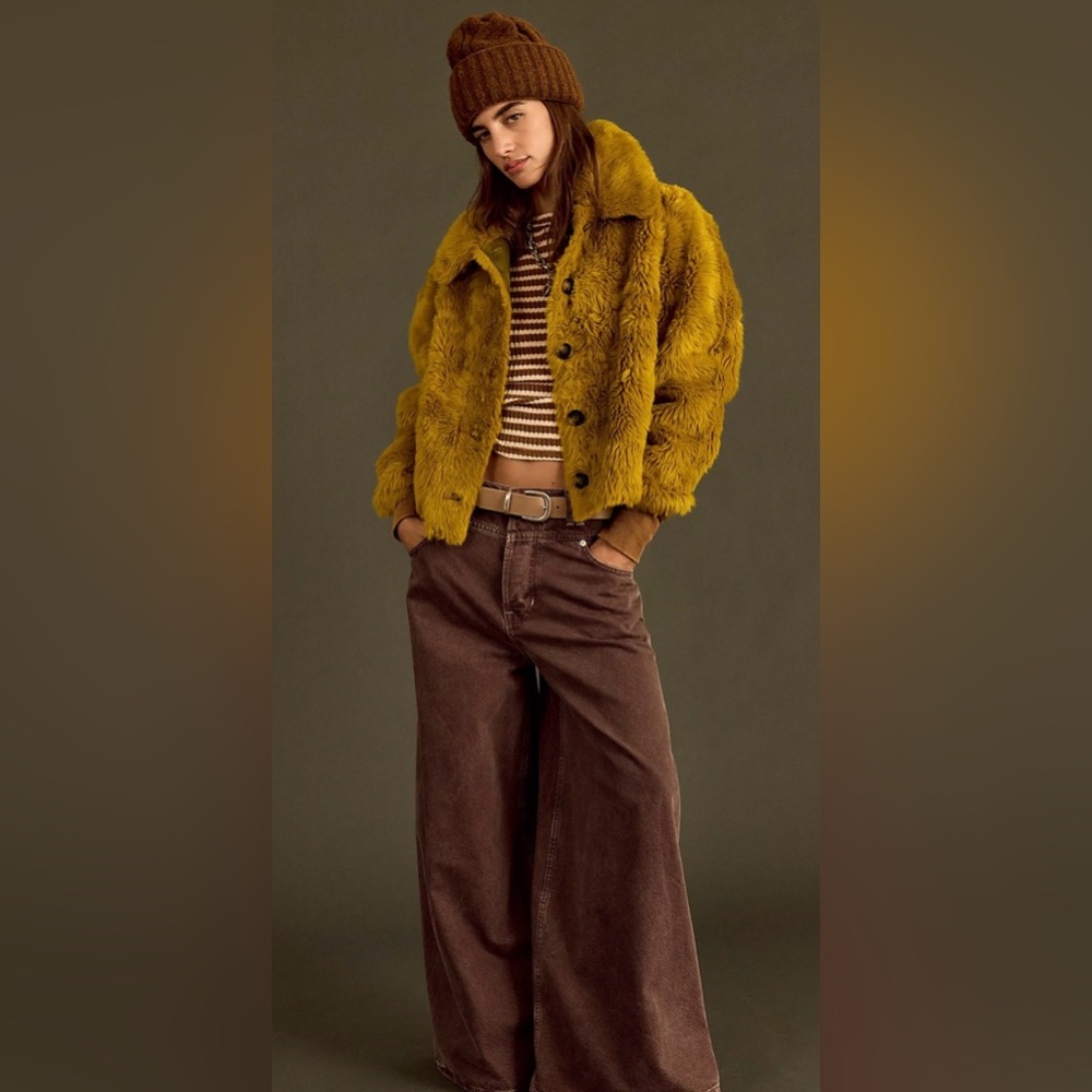 Free People Alice Throw On Faux Fur Jacket Medium NWT
